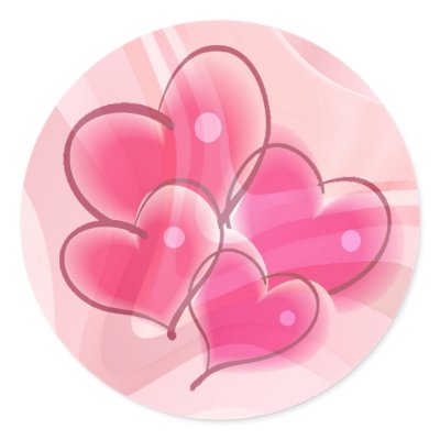 MODERN HEARTS by SHARON SHARPE Round Stickers