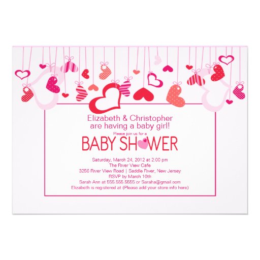 Modern Hearts Couples Baby Shower Invitation