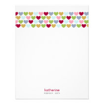 Modern Hearts Flat Note Card Personalized Invites
