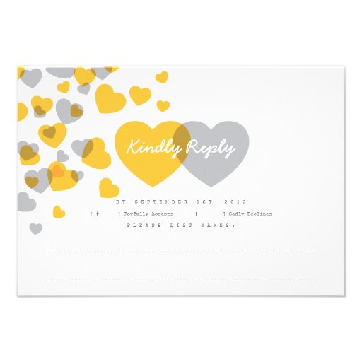 Modern Hearts Response Card Custom Announcements