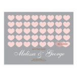 Modern Hearts Save the Date: Silver Post Cards