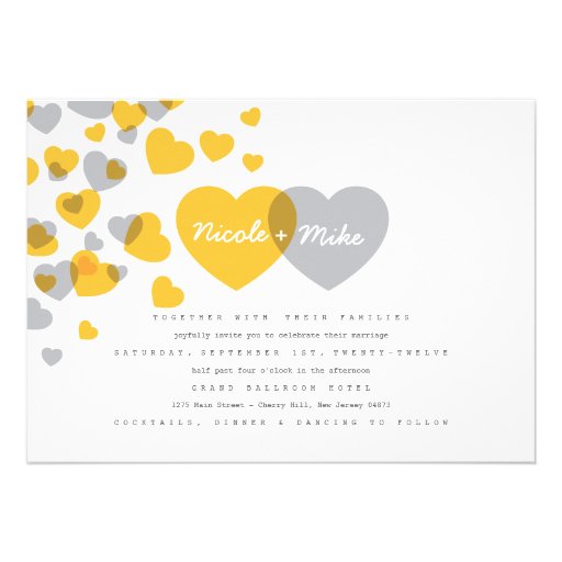 Modern Hearts Wedding Invitation