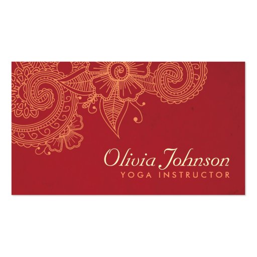 Modern Henna Design Business Cards - Groupon (front side)