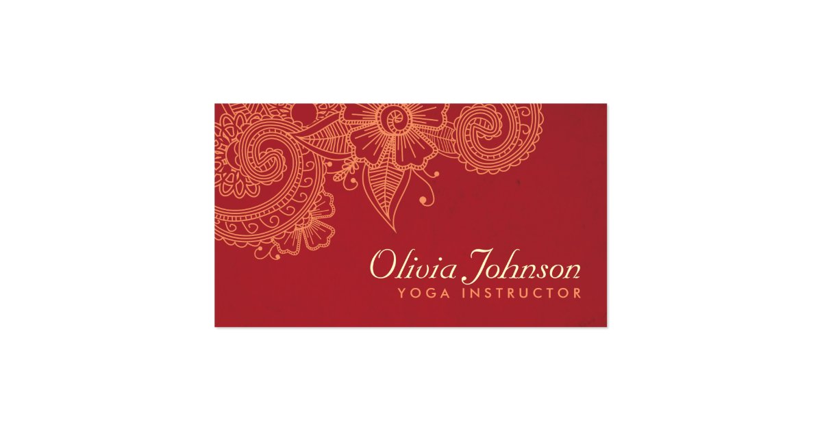 Modern Henna Design Business Cards Groupon Zazzle