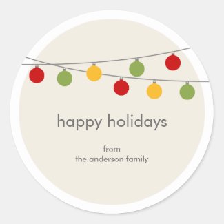 Modern Holiday Christmas Ornaments Gift Tag Stickers