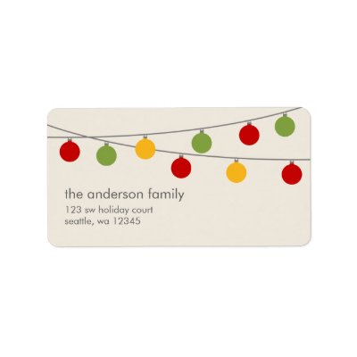 Modern Holiday Christmas Ornaments Address Label