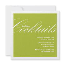 Modern Holiday Cocktail Party Invitation - Lime