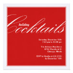 Modern Holiday Cocktail Party Invitation - Red invitations