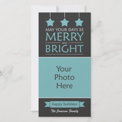 Modern Holiday Customized Photo Card