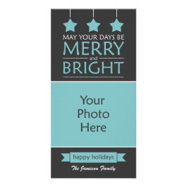 Modern Holiday Customized Photo Card