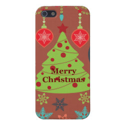 Modern Holiday Merry Christmas Tree Snowflakes Covers For iPhone 5