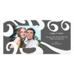 Modern Holiday Swirls Photo Card- Dark Gray