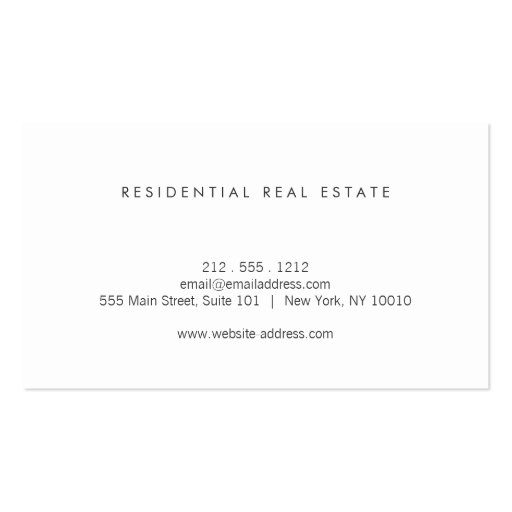 Modern Home Logo on Gray for Real Estate, Realtor Business Card Templates (back side)