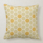 Modern Honeycomb Throw Pillow (wheat & gold)