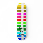 Modern horizontal rainbow dashes and dots skate board deck
