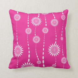 Modern Hot Pink Floral Decorative Throw Pillow