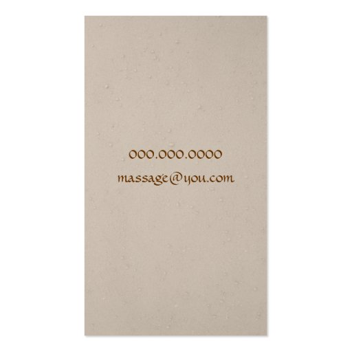 Modern Hot Stone Massage Therapist Business Card (back side)