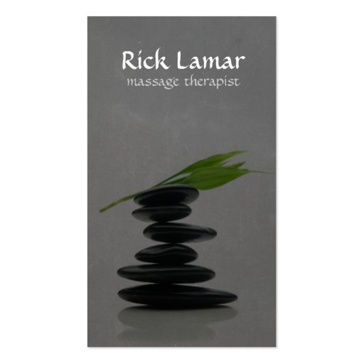 Modern Hot Stone Massage Therapist Business Card (front side)