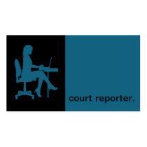 Modern Icon Silhouette court reporter | blue Business Card Templates