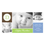 Modern Initial Baby Boy Birth Announcement photo cards
