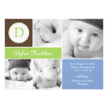 Modern Initial Birth Announcements - Blue invitations