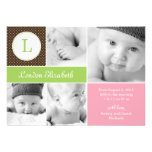 Modern Initial Birth Announcements - Pink invitations