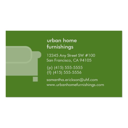 Modern Interior Design/Decorator Business Card: 7 (back side)