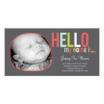 Modern Introduction Baby Birth Announcement photo cards