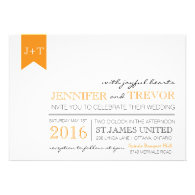 Modern Invitation with Moroccan Pattern Orange Personalized Announcements