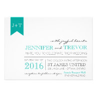 Modern Invitation with Moroccan Pattern Teal Invite
