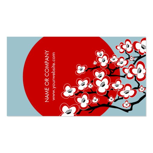 Modern Japanese Cherry Blossom Business Card (front side)