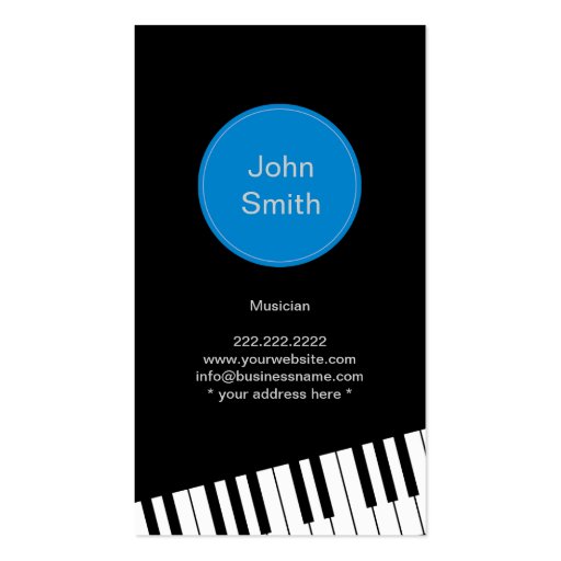Modern Jazz Pianist/Musician Business Card (front side)