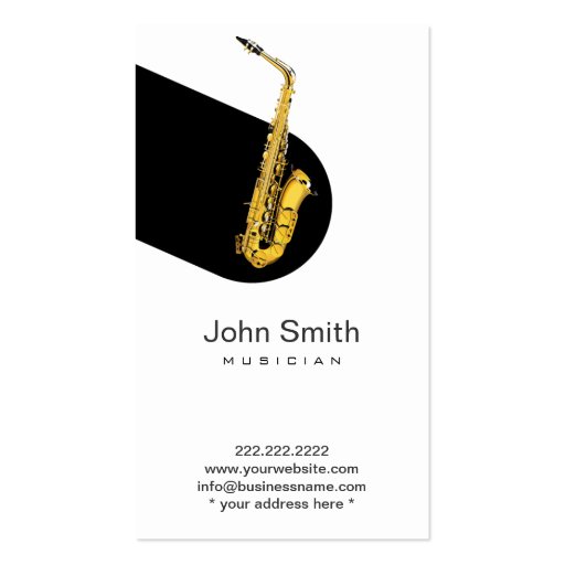 Modern Jazz Saxophone Musician Profile Card Business Cards