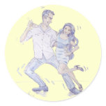 Modern Jive Ceroc Dancers Round Sticker