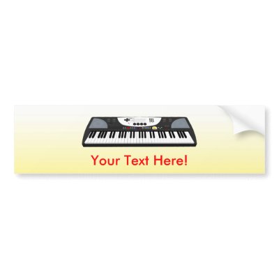 Modern Keyboard Synth: 3D Model: Bumper Sticker by spiritswitchboard