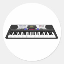 Modern Keyboard Synth: 3D Model: Round Sticker