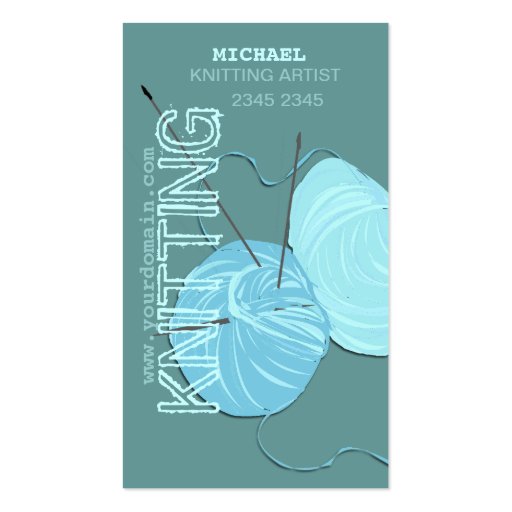Modern Knitting  Craft Artist Business Card Templates (front side)