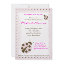 Modern Ladybug Pink Baby Shower Invitation by allpetscherished Modern Ladybug Pink Baby Shower Invitation