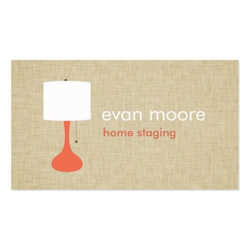 Modern Lamp Home Staging Business Card - linen (front side)
