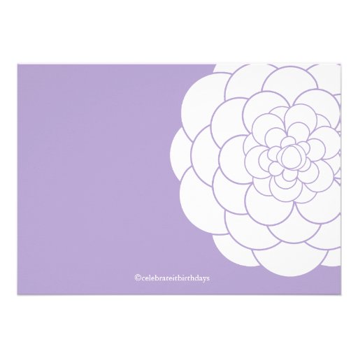 Modern Lavender Dahlia Bloom Birthday Party Invite