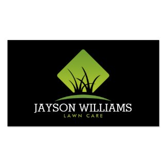 Modern Lawn Care/Landscaping Grass Logo II Double-Sided Standard Business Cards (Pack Of 100)