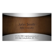 Modern Leather Debt Counselor Business Card