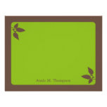Modern Leaves Personal Stationery/Thank You Card invitations
