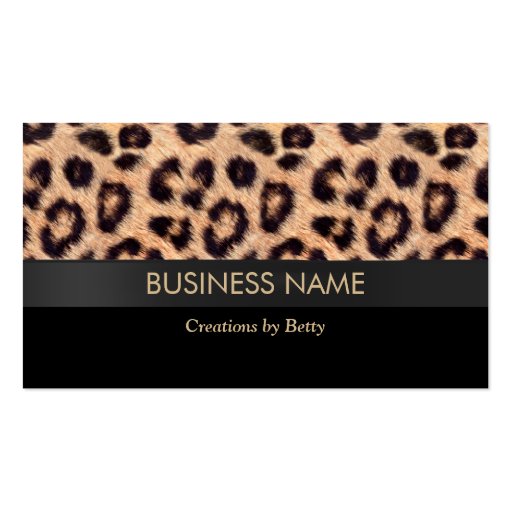 Modern Leopard Print Jewelry Designer Business Cards (front side)