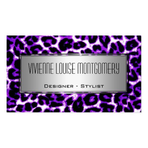 Modern Leopard Print Professional Business Card (front side)