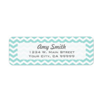 Modern Light Aqua Chevron Address Lables labels