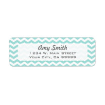 Modern Light Aqua Chevron Address Lables Return Address Label