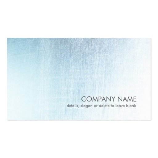 Modern Light Blue Brushed Metal Look Business Card (front side)