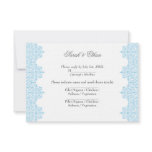 Modern Light blue Damask Wedding RSVP Cards Invites