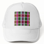 Modern light green black and red plaid hats